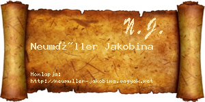 Neumüller Jakobina névjegykártya